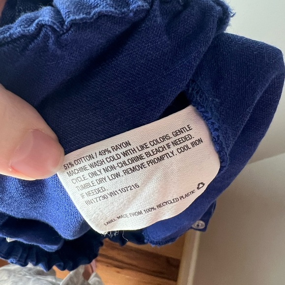 The Nines By Hatch Maternity Blue Textured Ankle Pants Stretch Cotton Size L - Picture 4 of 4